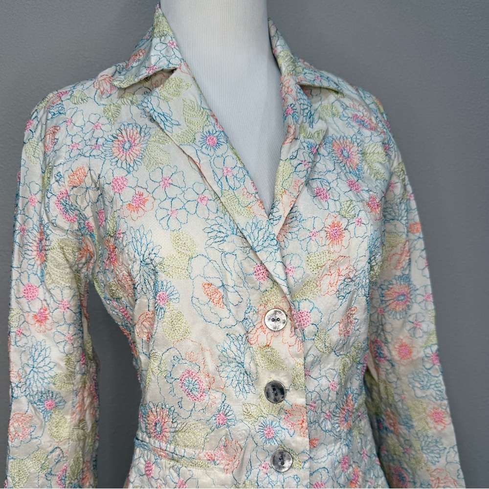 100% Silk Vintage Floral Women's Jacket